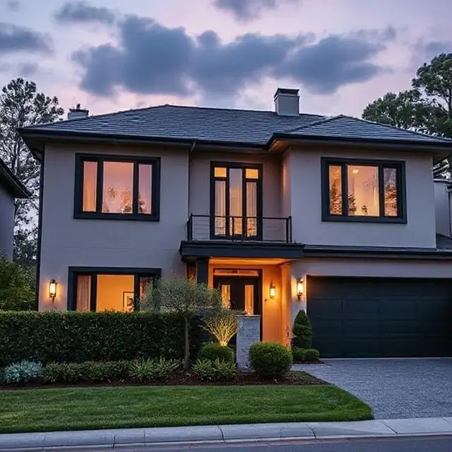 A secure, high-tech residential property.