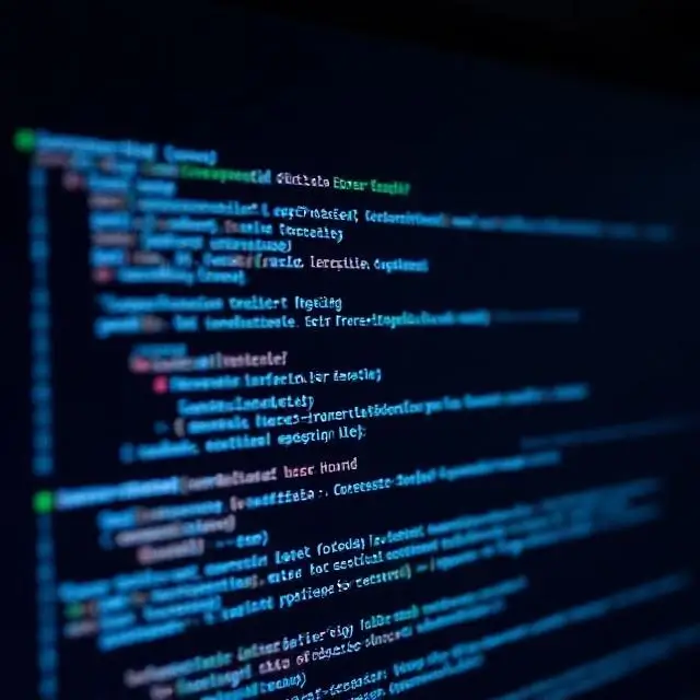 Cybersecurity code on a dark screen.