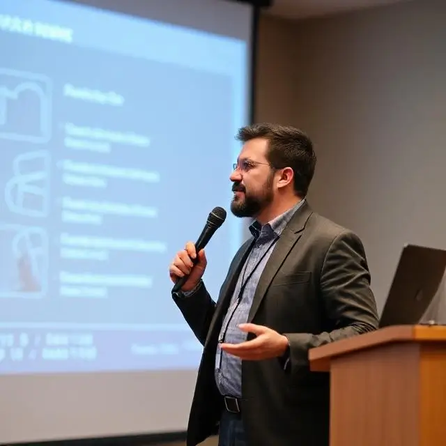 Elias Thorne giving a presentation on security strategy