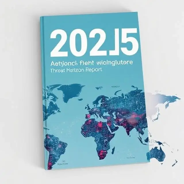 Mockup cover of the 2025 Global Threat Horizon Report.
