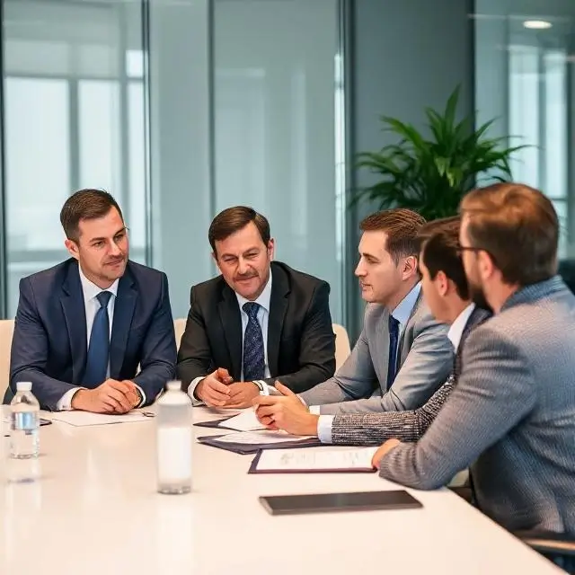 Corporate meeting discussing risk management